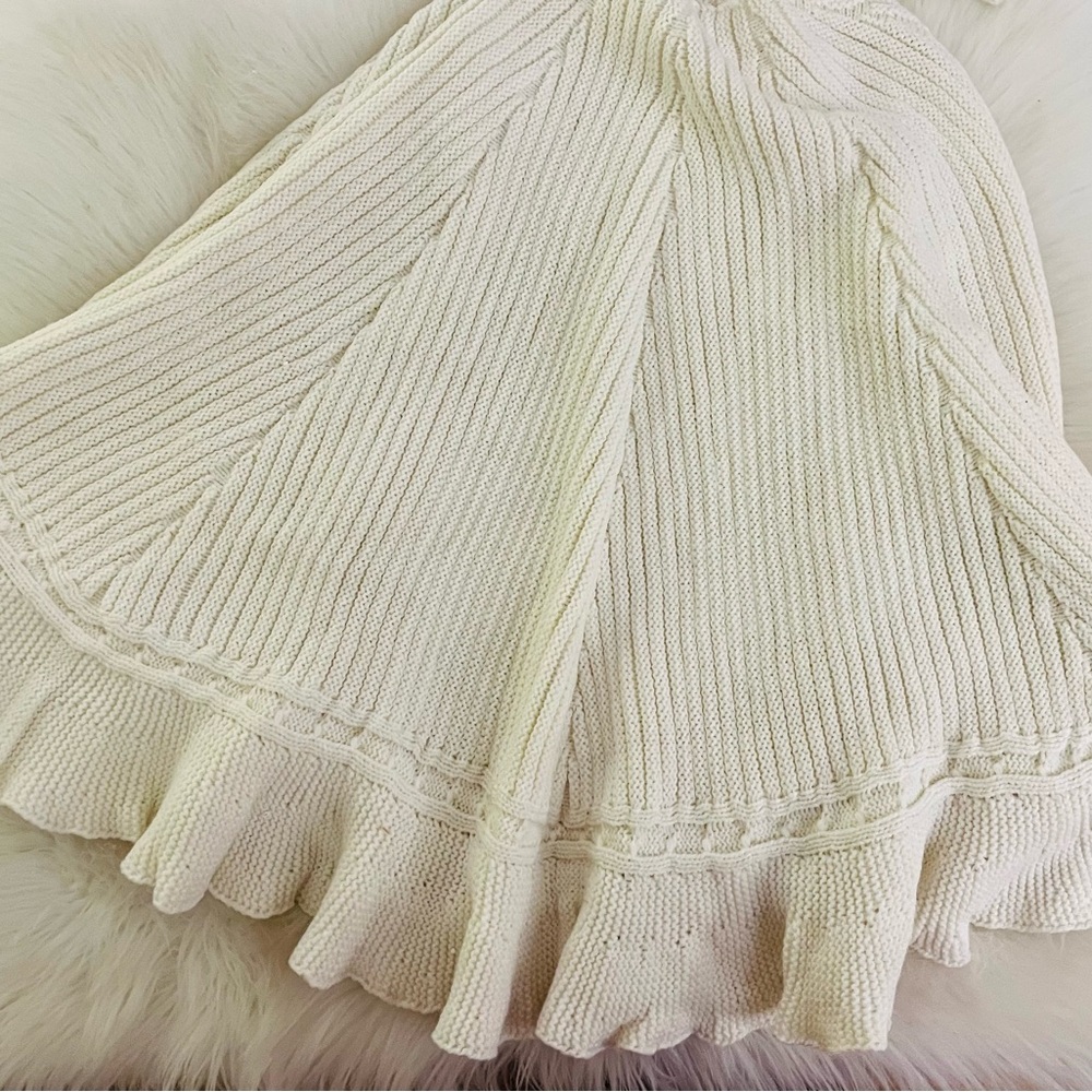 NEW Cream Cable Knit Christmas Tree Skirt 48" Holiday‎ Farmhouse Decor - Picture 4 of 6